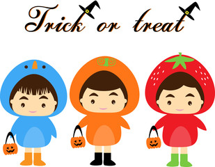 Kids with Trick or treat Costumes