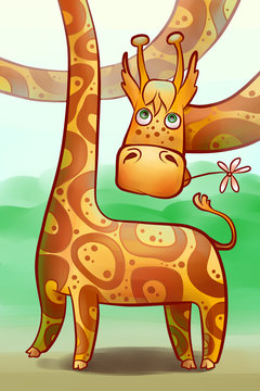 funny longnecked giraffe