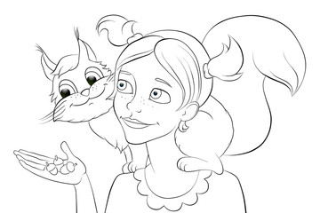 girl with a squirrel