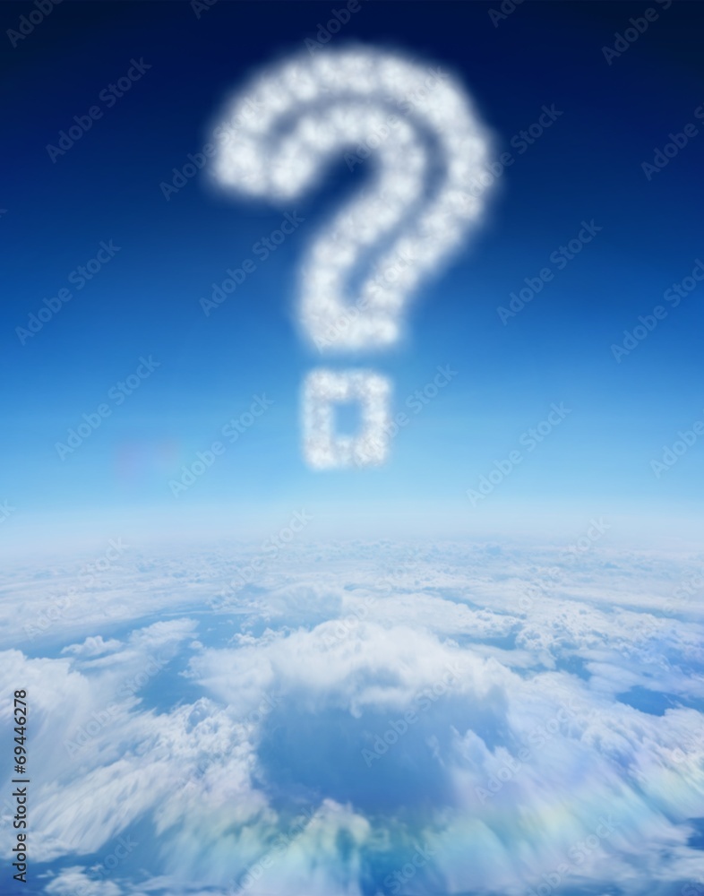 Aufkleber Composite image of cloud in shape of question mark