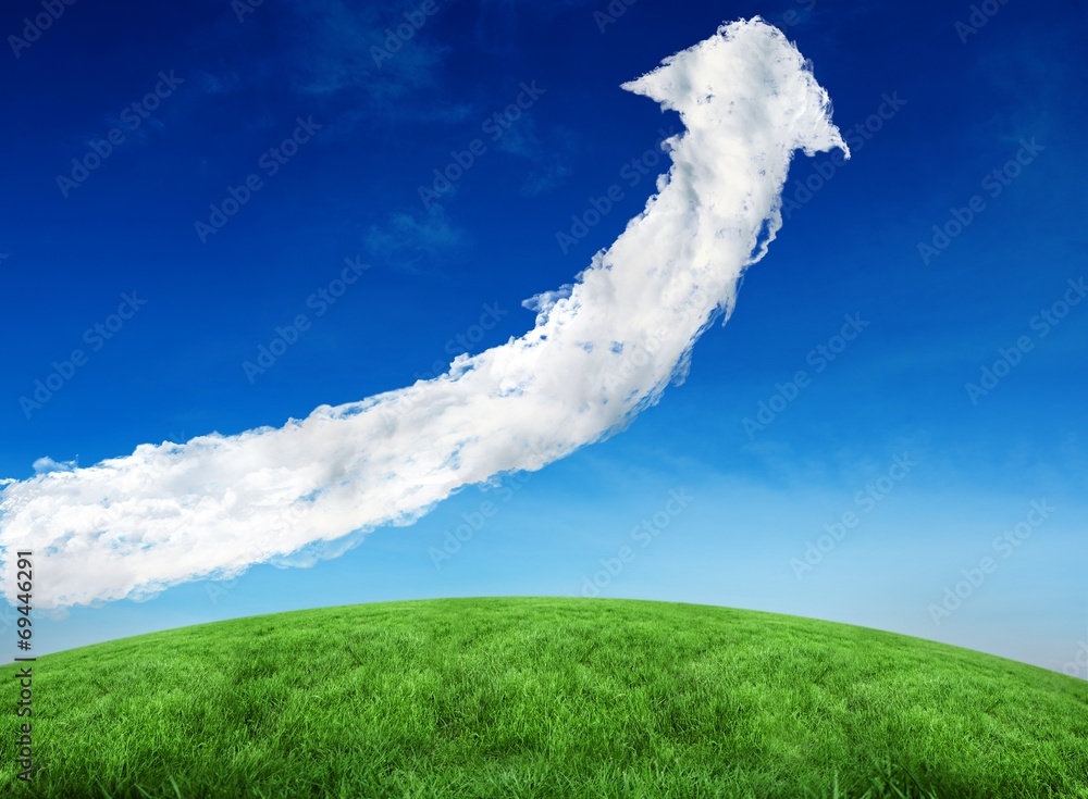 Poster composite image of cloud arrow