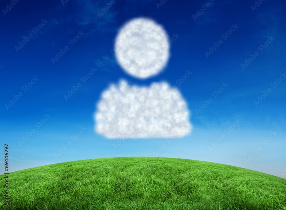 Poster Composite image of cloud in shape of man