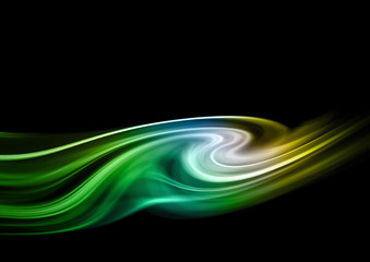 Green curl abstract background