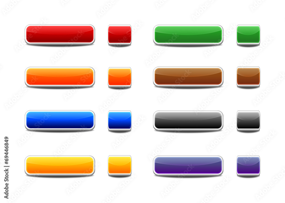 Poster set of colored web buttons