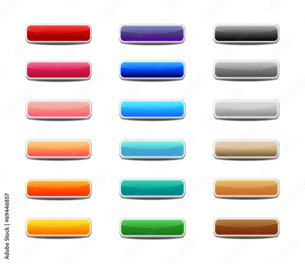 Poster set of colored web buttons