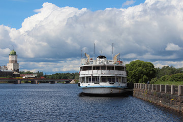 Motor ship Korolenko in the Gulf Salakka-Lahti, Vyborg city.