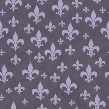 Purple Fleur-de-lis Pattern Repeat Background