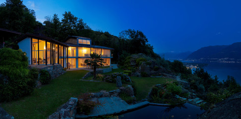 Nocturne view of villa