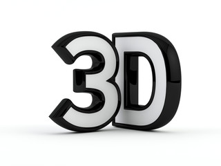 three dimensional - 3D text - Black outline