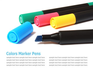 Assorted Colors Marker Pens (highlighters pen) Isolated on White