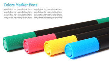 Assorted Colors Marker Pens (highlighters pen) Isolated on White