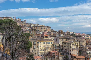 Fototapeta na wymiar Panoramic view of Perugia, Umbria, Italy