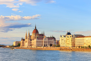 Fototapeta na wymiar Hungarian Parliament in Budapest, World Heritage Site by UNESCO
