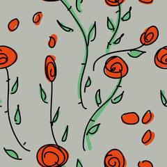 Wild roses / Seamless pattern with flowers