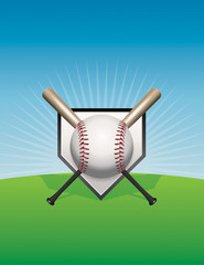 Baseball and Bats Background Illustration