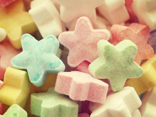 Colorful candy stars old retro vintage style