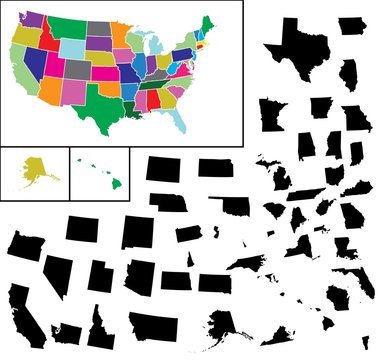 Illustrated Map of United States of America