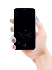 Smart phone with broken screen