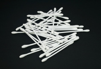 Cotton bud on white background