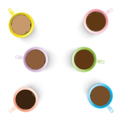 Illustration of Coffee Mugs in a variety of colours