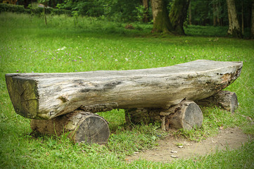 bench made of logs
