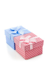 Cute little pink and blue presents boxes