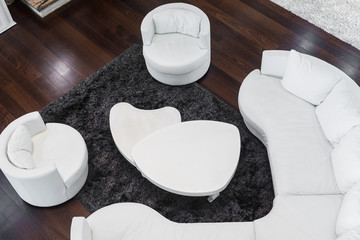 nterior, beautiful apartment, room, view from above