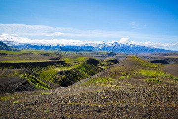 Panorama of Icelandic mountains