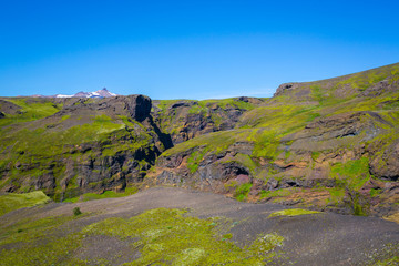 Panorama of Icelandic mountains