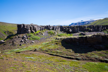 Panorama of Icelandic mountains