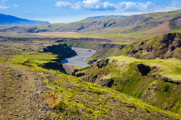 Fototapeta na wymiar Panorama of Icelandic mountains