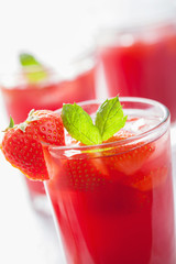 strawberry juice with mint. summer drink