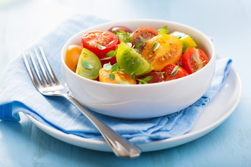 healthy salad with colorful tomatoes