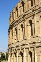 Fototapeta premium El Jem Coliseum ruins in Tunisia fighting gladiator