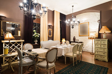 Fototapeta na wymiar Stylish restaurant interior