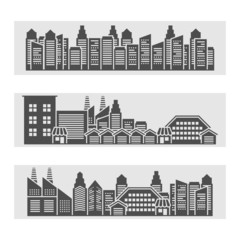 Cityscape icons banner