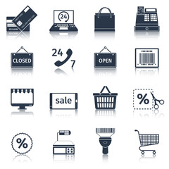 E-commerce icons set black