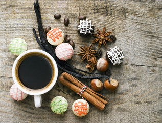 Delicious chocolates and spices