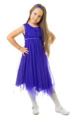 Little girl in blue dress