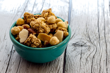 Cereal with almonds and peanuts