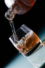 glass with whiskey