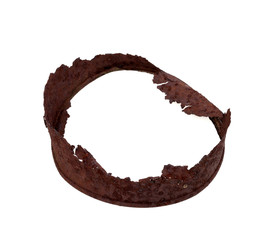 Frame of rusty tin can