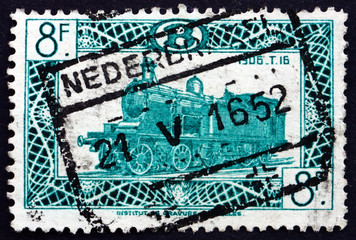 Postage stamp Belgium 1949 Locomotive Type T16, 1906