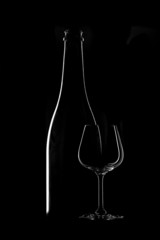 Wine bottle with glasses