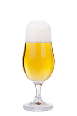Glass of beer isolated on a white background