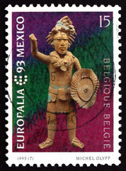 Postage stamp Belgium 1993 Mayan Statuette