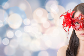Naklejka premium woman in a carnival mask