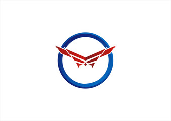 circle wings logo vector