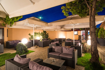 Summer restaurant terrace