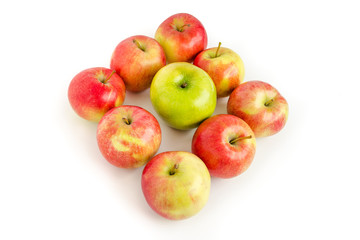 Tasty ripe apples isolated on white